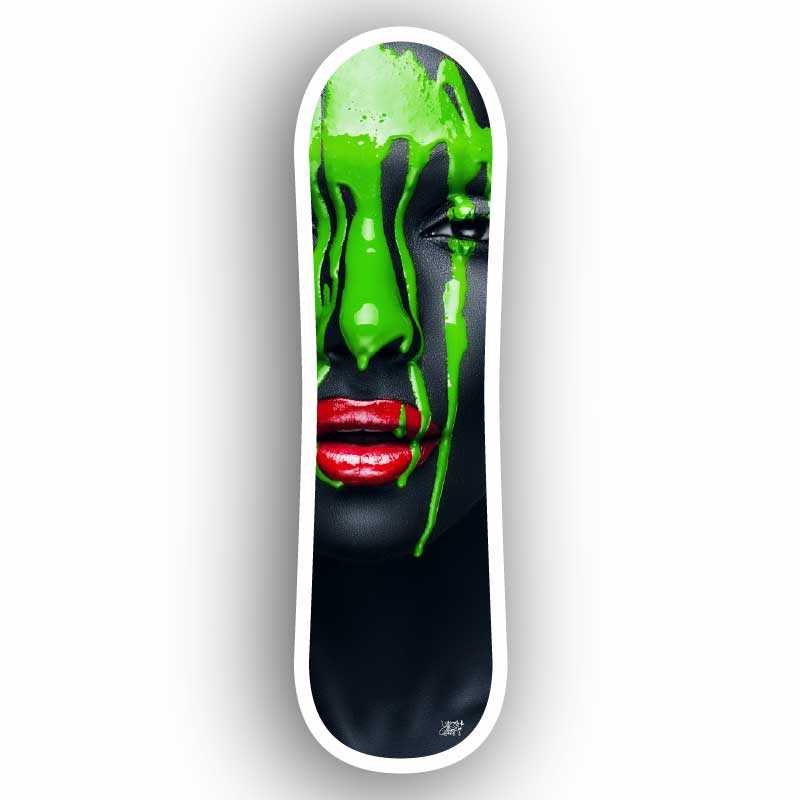 Skateboard décoratif - Visage glossy vert