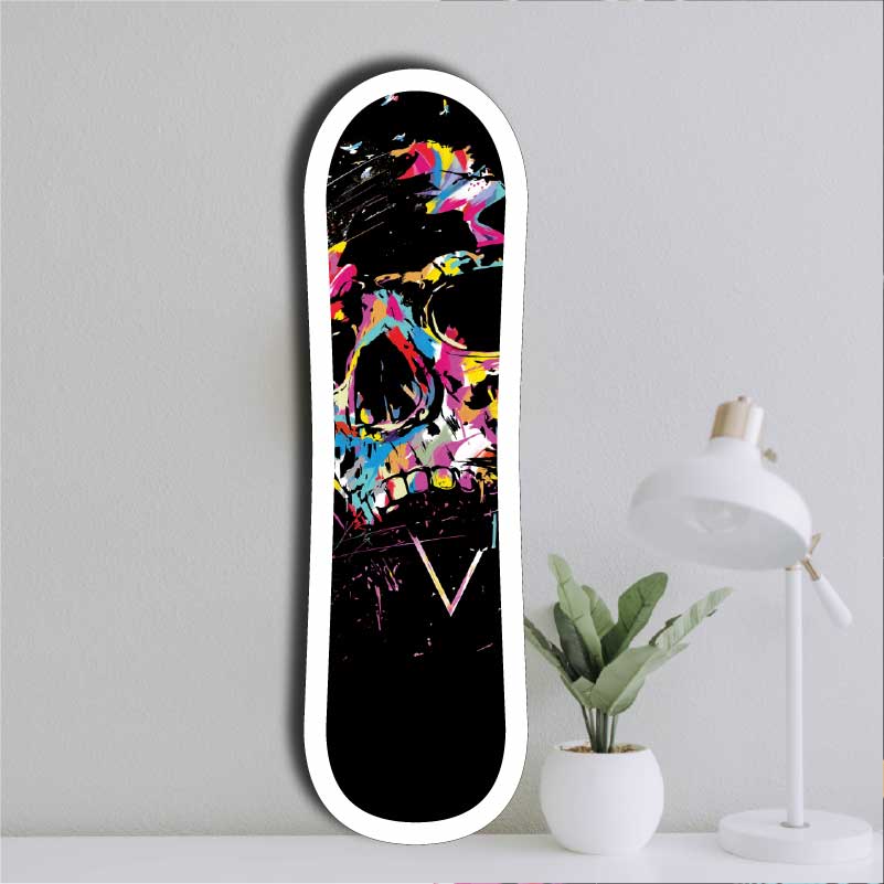 Skateboard décoratif - Crâne color – Image 2