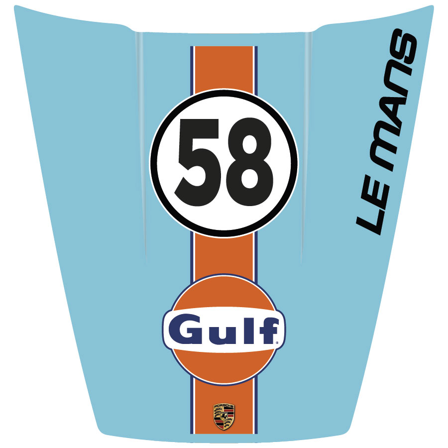 Capot Porsche 911 - Gulf bleu