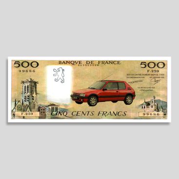 Billet de 500 Francs (Pascal) - Peugeot 205 (3)
