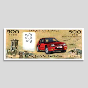 Billet de 500 Francs (Pascal) - Peugeot 205 TI6 (1)