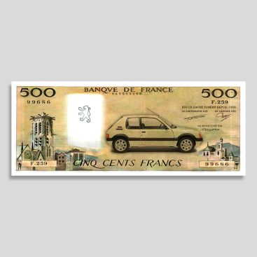 Billet de 500 Francs (Pascal) - Peugeot 205 (1)