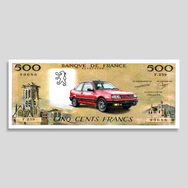 Billet de 500 Francs (Pascal) - Peugeot 309 GTI
