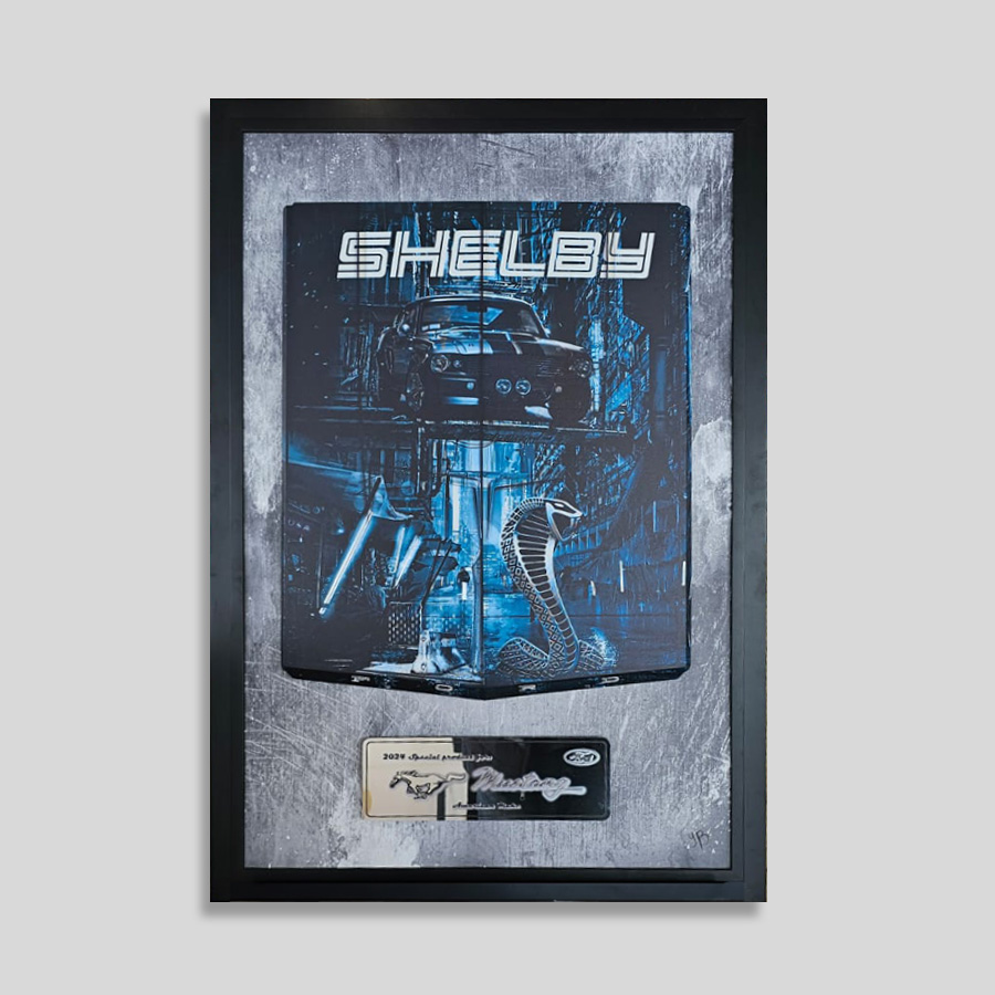 Tableau à composer - Capot Mustang encadré - GT500 Black & Night