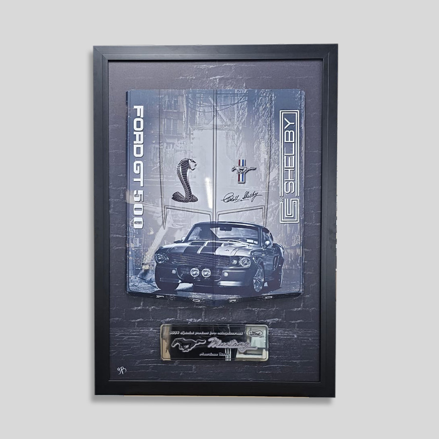 Tableau à composer - Capot Mustang encadré