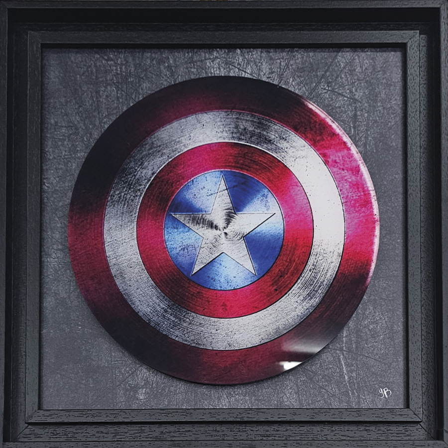 Captain America – Plexi encadré déporté – Tableaux décoratifs muraux