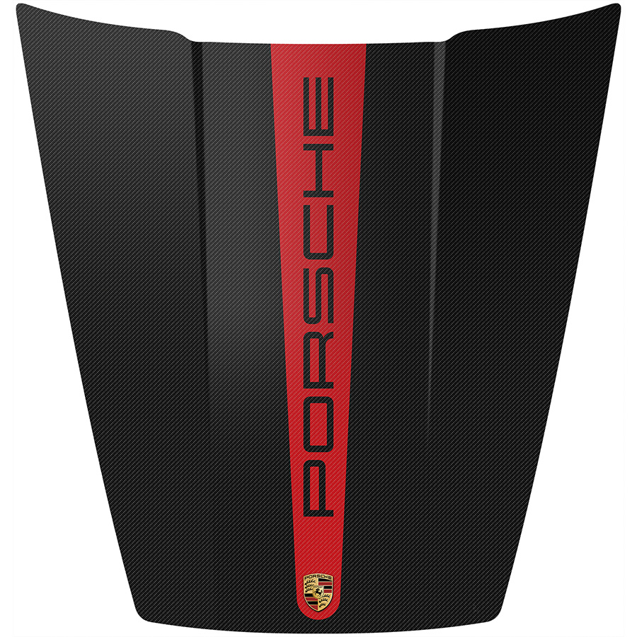 Capot Porsche 911 - Carbone noir et rouge