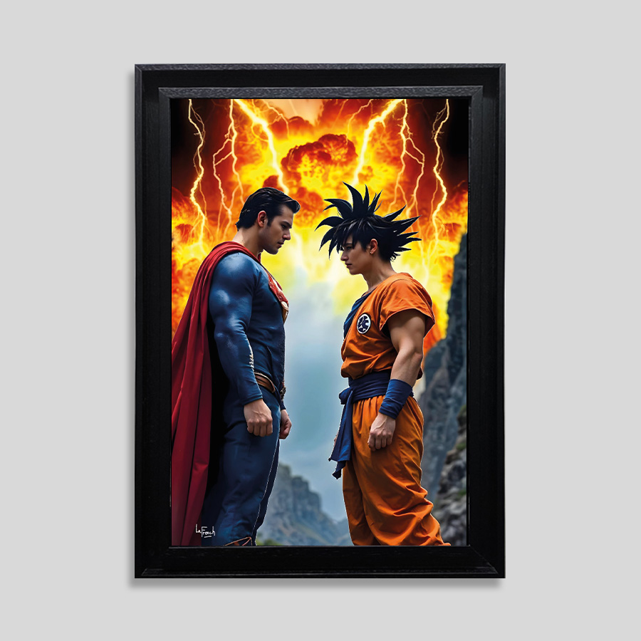 Face to face Superman Goku - Forex - Tableaux décoratifs muraux