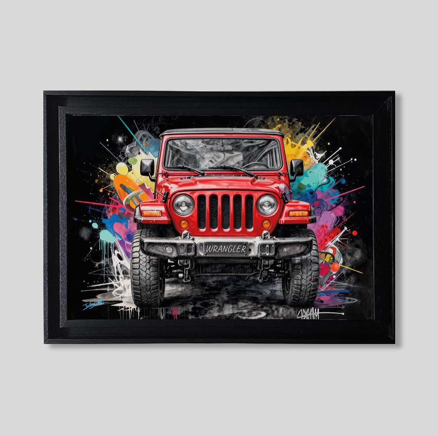 Jeep Wrangler Rouge - Forex - Tableaux décoratifs muraux