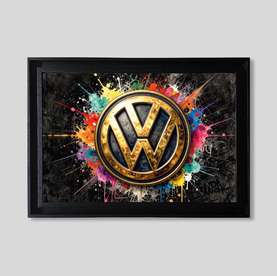 VW logo gold - Forex - Tableaux décoratifs muraux
